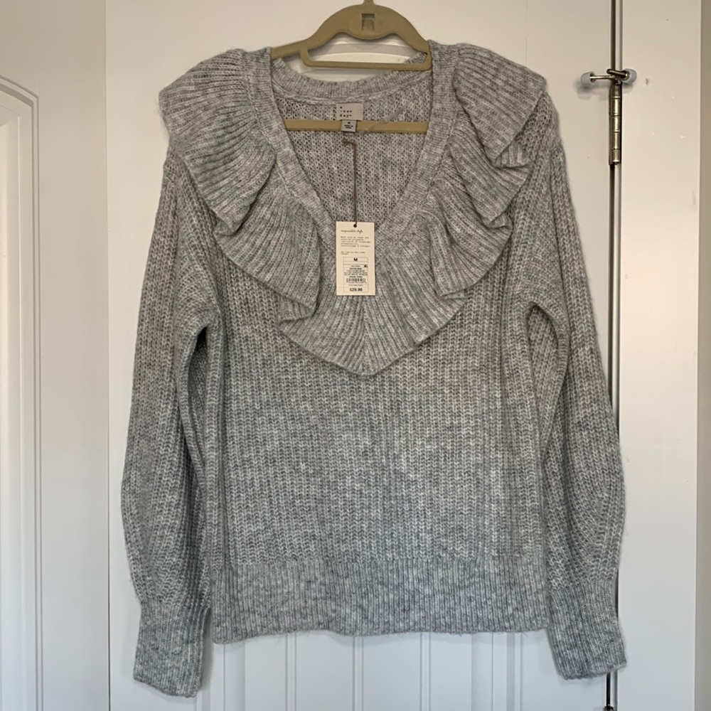 NWT Light gray v neck sweater